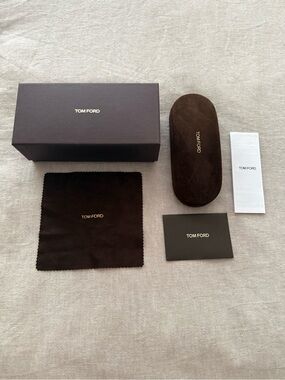 Tom Ford Brown Suede Sunglass Case with Box & Cloth